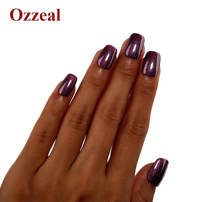 Pearl Gel Nail Polish, 0.5 Fl Oz Purple Brown Glitter Pearl Gel Nail Polish Sparkle Shimmer Fall Winter for Art DIY Manicure Soak off LED UV