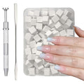100pcs Nail Sponges for Ombre,Ombre Nail Brush With Grabbing Pen and Stainless Steel Mixing Stick,Soft Nail Art Sponges,Nail Design Tools for Professional and Beginner Manicure Salon (White)
