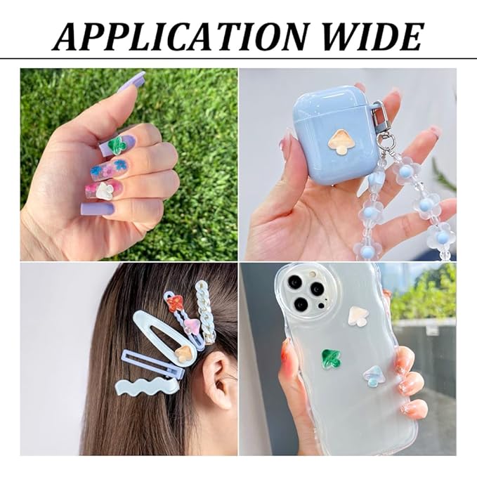 70Pcs Glow in The Dark Mushroom Nail Charms Luminous Resin Mushroom Nail Art Charms with Glitter Sequins Cute Nail Art Decoration for Manicure