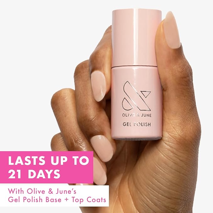 Olive & June Gel Polish | Valentine's Day | UV LED Nail Lamp Needed | Long Lasting | Up to 21 Days of Wear | Damage-Free Removal | Salon-Quality Manicure |The Queen Takes Her Tea with Milk Sheer Mauve