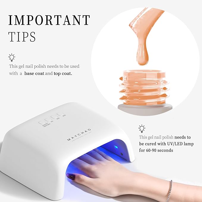 MAYCHAO Jelly Gel Nail Polish -15ML Iced Tea Jelly Gel Polish Soak Off UV LED Tea Color Nail Polish for DIY Manicure Home Salon Nail Art, 0.5 OZ