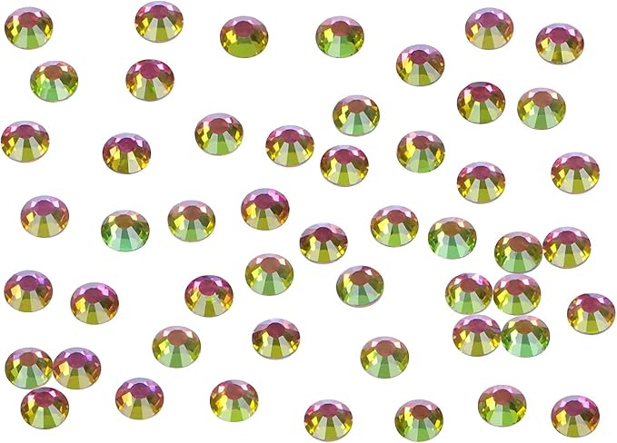 2880PCS Art Nail Rhinestones Non Hotfix Glue Fix Round Crystals Glass Flatback for DIY Jewelry Making with one Picking Pen (ss10 2880pcs, Vitrail Medium)