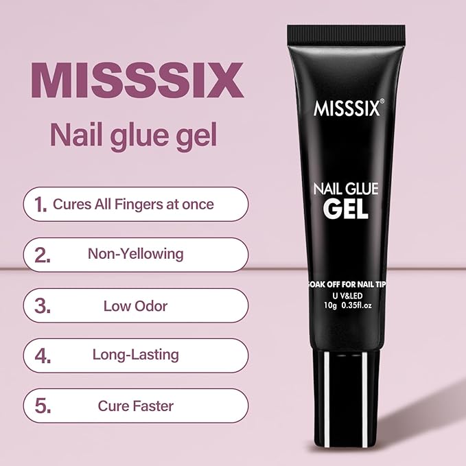 Misssix Extra Short Square Gel x Nail Tips Kit, 216Pcs Pre Etched Clear Fake Nails, Full Cover False Nail 9-in-1 Gel Glue and Portable Mini U V Nail Lamp for Women 12 Sizes