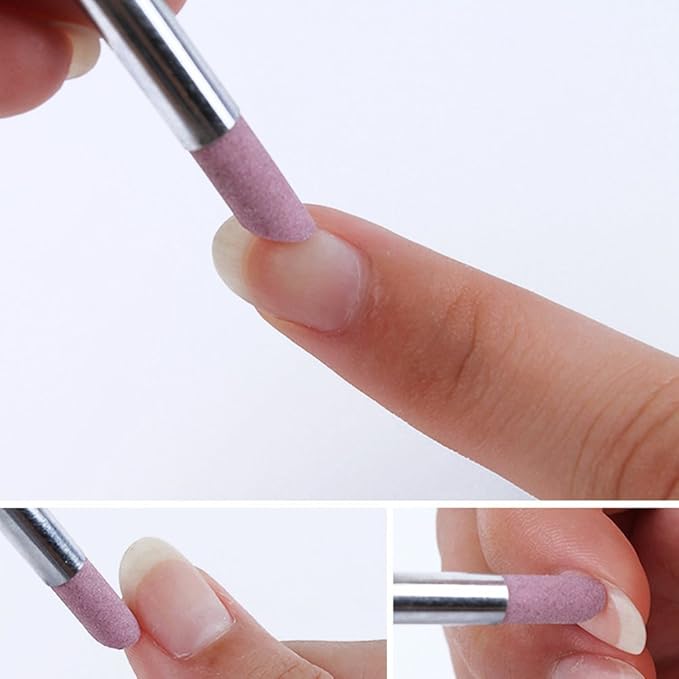 Yimart 5PCS Stone Sanding Nail File Tools Nail File Cuticle Remover Trimmer Buffer Pedicure Pen Washable Manicure Tool Nail Salon Makeup Cosmetic Tool (5PCS Stone Sanding)