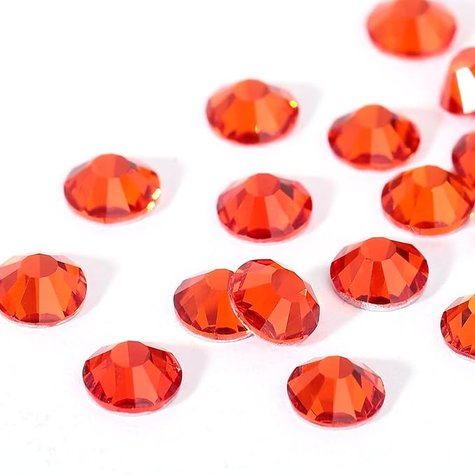 Novani Orange Rhinestones 1440pcs SS20 Glass Rhinestones Crystal Flatback Gemstones for Crafts Nails Makeup Bags and Shoes Decoration（SS20, Hyacinth）
