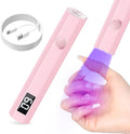 UV Nail Light Handheld UV Light for Nails 3W Portable Led Lamp with 2 Timer Settings 20/60s for Gel Polish Home DIY Salon Women(Pink)