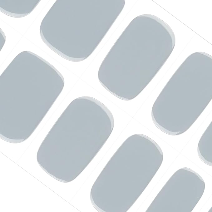 DANNI & TONI Semi Cured Gel Nail Strips Gray (Slate) Winter Solid Color Gel Nail Stickers Grey 28 Stickers