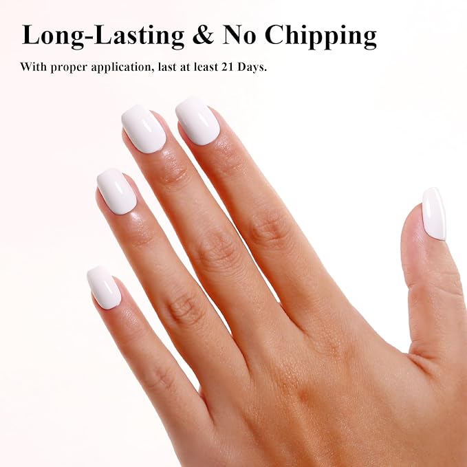 Imtiti 10ML White Nail Gel Polish Soak Off LED UV Nail Gel DIY at Home Salon Art Gift for Women Girls 1PCS