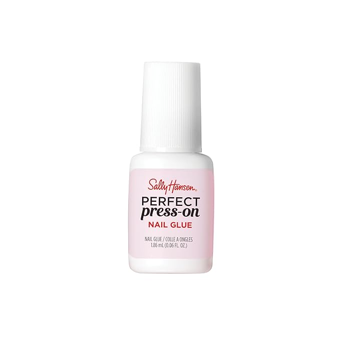 Sally Hansen Perfect Brush-On Nail Glue | Long-Lasting Hold, Precision Brush, Vitamin E & B5 Formula | Gentle & Non-Damaging for Natural Nails | Travel-Friendly Bottle