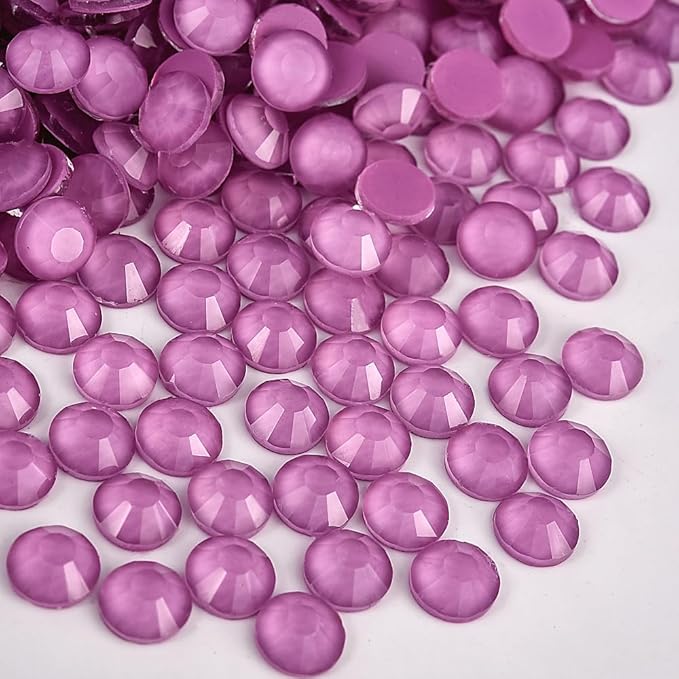 Blinginbox Flatback Rhinestones Round Gems, 1440pcs Luminous Series Glass Stones Neon Gems Non Hotfix Crystal Rhinestones for Nail Charms Crafts Clothes Tumblers,Lt. Amethyst Neon,SS20.