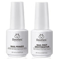 Beetles Nail Dehydrator and Primer, 20ml Large Capacity Acid Free Natural Nail Prep Dehydrate and Primer for UV Gels Superior Bonding Professional Salons Set