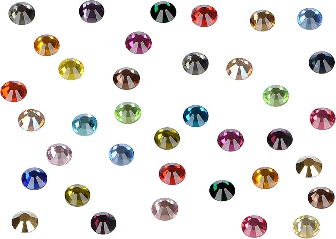 288PCS Art Nail Rhinestones Non Hotfix Glue Fix Round Crystals Glass Flatback for DIY Jewelry Making with one Picking Pen (ss30 288pcs, Mix)
