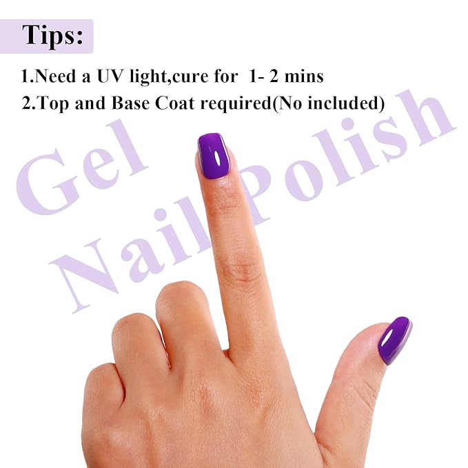 Imtiti Gel Nail Polish, Deep Purple Gel Polish Soak Off LED U V Nail Gel Polish Nail Polish DIY Nail Art Starter Manicure Salon Gel Nail Kit for Women Girls 10ML