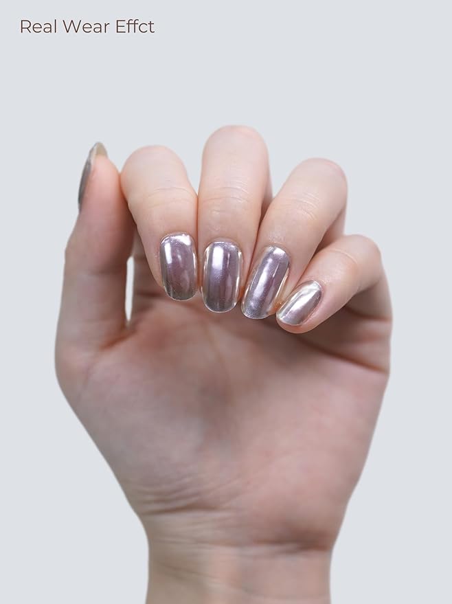 Semi Cured Gel Nail Strips - UV Light Gel Nail Stickers - 20 Long Lasting Salon Quality Wraps (Neon Nebula Purple)