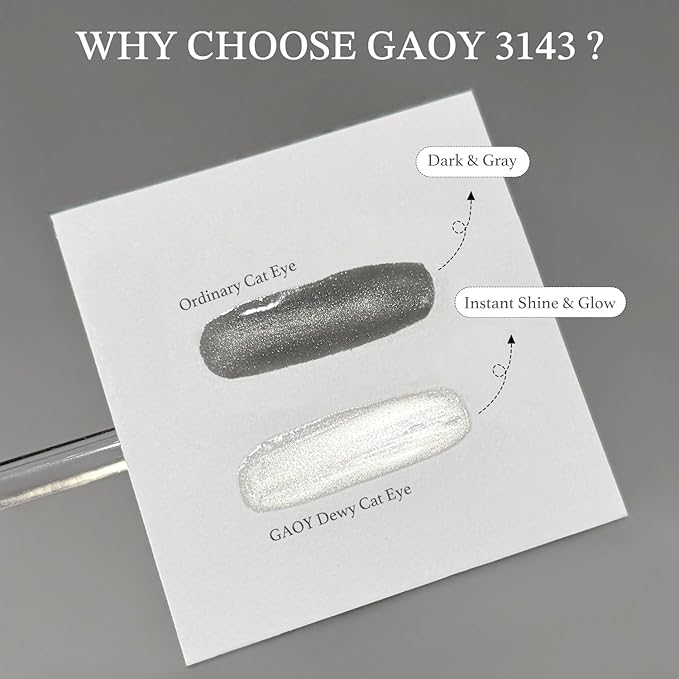 GAOY Jelly Silver Cat Eye Gel Nail Polish, 16ml Glitter Holographic Nail Polish with Magnet, Reflective Translucent UV Gel, 3143 Liquid Silver
