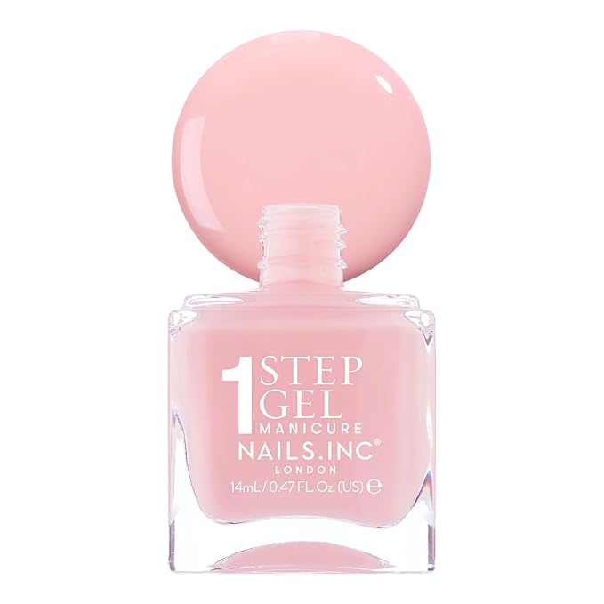 Nails Inc It's Topless Gel-Like Nail Polish, 4-in-1 Base Coat, Treatment, Color & Top Coat, Long Lasting, Strong, Chip Free Nails, Glossy Salon Quality Manicure, Air Dry, Sabrina, 0.47 Fl Oz