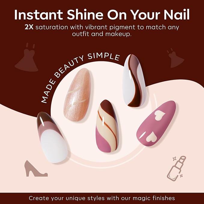 modelones Gel Nail Polish Set -6 Colors Nude Brown Gel Polish Kit Neutral Raspberries Purple Pearl Glitter Nail Polish Soak Off LED Starter Kit Manicure Nail Art Salon DIY Gift