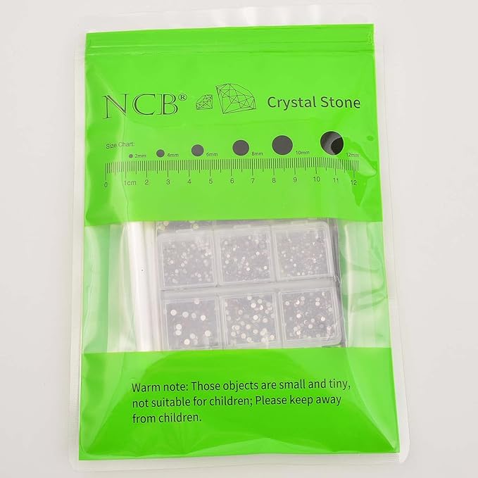 NCB 8000pcs Non Hotfix Rhinestones 10 Sizes Flatback Crystal Glass Rhinestones with Tweezers and Picking Pen for Nail Art Clothes Bags Phone Decorations Crafts DIY (016 Amethyst Mix SS3-SS30)