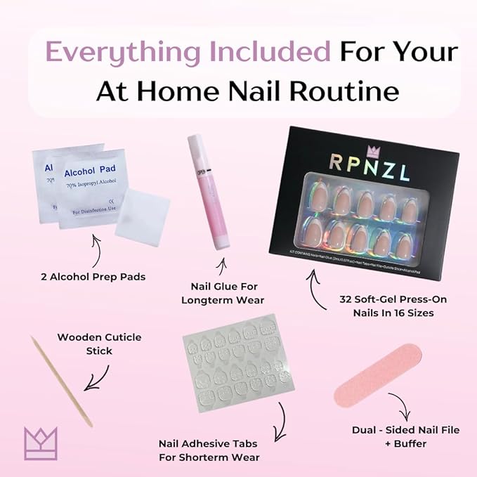Press On Nails - Berry | Red Polka Dot UV Finish Almond Nails, Salon Quality | 32 Nails, 16 Sizes Kit with Glue and Adhesive Tabs I Female Founded
