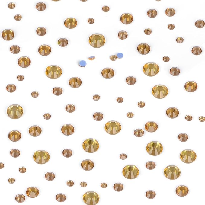 8000pcs Hotfix SS4-SS30, Rhinestones Flatback,Rhinestones for Crafts Clothes Mixed 6 Sizes, Hotfix Crystals with Wax Pencil Kit, Lt. Topaz
