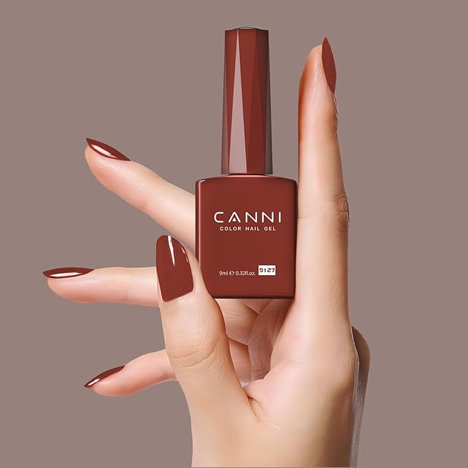 CANNI Red Gel Nail Polish, 1Pcs Red Gel Polish Color Nail Polish High Gloss Soak Off U V Nail Manicure Salon DIY