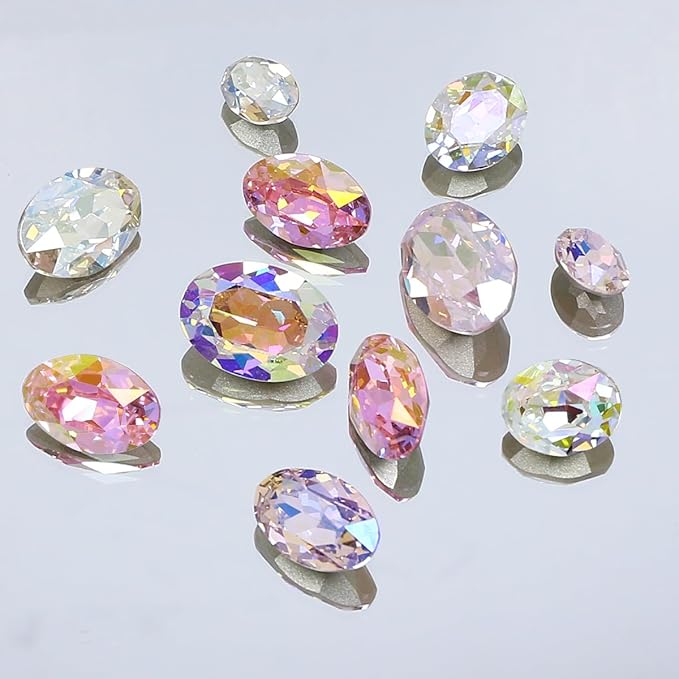 DONGZHOU 48pcs Large Rhinestone, 3D Nail Art Crystals, K9 Glass Stones, Sparkle Nail Beads, Rhinestones for Manicure Decoration DIY Crafts