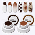 2 Jars Paint Nail Gel Paint For Nails Art, Brown Gel Polish For French Tip Tool Design For Home Salon DIY Nail Art (Brown, M)