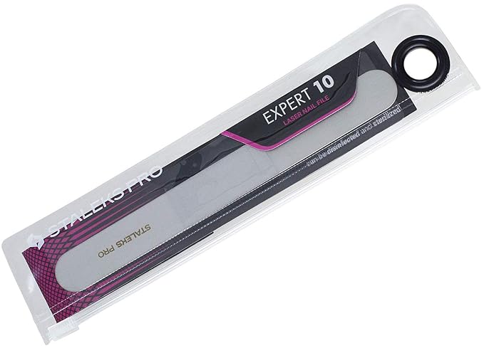 STALEKS PRO Expert 10 Laser Nail File (165mm Wide Straight) – Stainless Steel Manicure & Pedicure Tool with Dual Hardness
