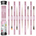 Nail Art Brushes Set Double-Ended Nail Art Tools with Nail Extension Gel Brush, Builder Gel Brush, Nail Art Liner Brush and 3D Nail Art Decorations Brush for Salon at Home DIY Manicure Set of 5Pcs