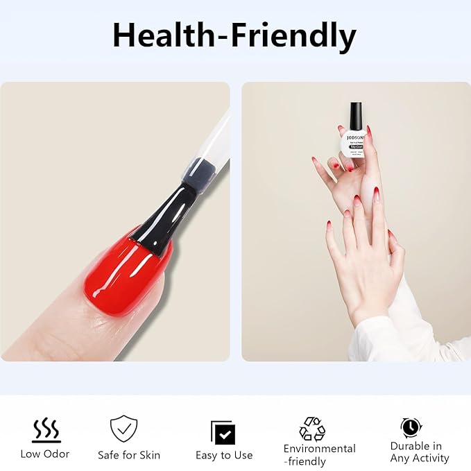JODSONE 2Pcs 10ml No Wipe Gel Top Coat Clear Glossy Shine Finish Long Lasting No Soak Off Requires U V Lamp Curing Perfect for Salon and DIY Nail Art Design