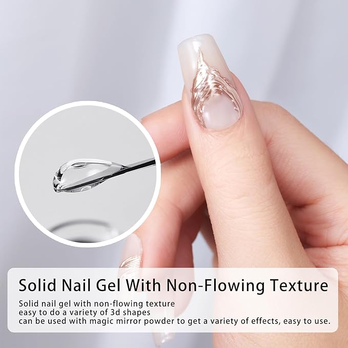 Solid 3d Nail Sculpting Gel For Nail Art, 3d Nail Art Gel Multifunctional 3d Molding For Nails Salon Home DIY (Transparent)