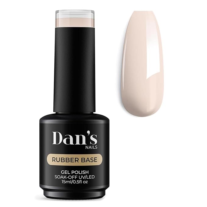 Dan's Nails Angel Peach Nude Rubber Base Gel Coat Set | Easy Soak Off System - UV/LED Lamp