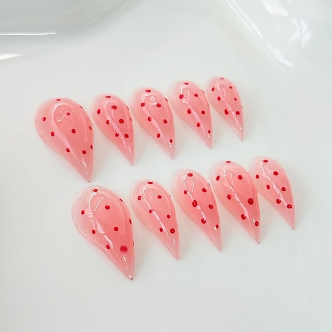 Handmade Press on Nails Curved Medium Eagle Claw False Nails White Nail Press ons Muti-Layer Gel Luxury Dragon Claw Handmade Nail Cute False Nails for Women (Size S)