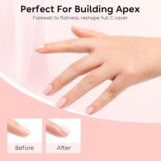 Nicedeco Hema Free Rubber Base Gel Polish for Nails 6 Pcs Cruelty Free Vegan Rubber Gel Nail Strengthener Nude Pink Nail Gel Polish Set 36