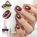 Double Rhythm 0.5 Oz Cat Eye Gel Polish with Magnet Same Color Same Bottle Holographic Glitter Shimmer Translucent Color Salon 15 ML Magnetic Nail Art (Dark Gray Purple-MC1280)
