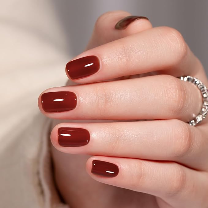MEGIOR Auburn Tortoise Gel Nail Polish 0.5 Fl Oz Caramel Brown Neutral Transparent Colors Soak Off UV LED Lamp Light Cure Gel Polish Kit for Salon and Nail Art Starter Manicure DIY at Home