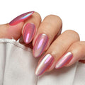 Maniology Press-On Nails Magnetic Angel | Medium Almond Shape Nail Tips – Fuchsia Pink Color Luminous Finish, Reusable, Durable & Easy Application, 30-Piece 15 Sizes False Nails Kit