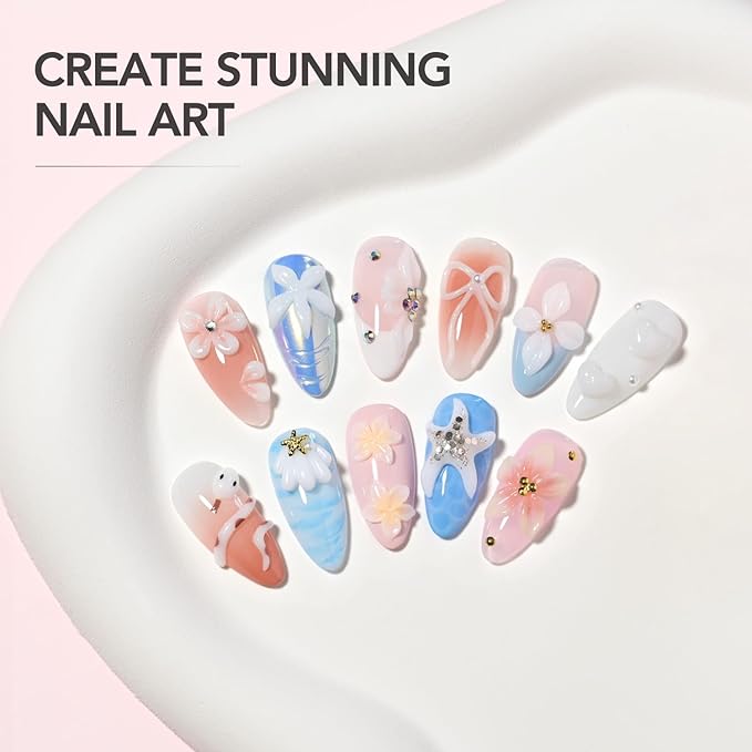 GAOY White 3D Sculpting Gel for Nail Art, 15g Solid Nail Gel Non-Sticky Hard Builder Gel for Carving, Molding and Building