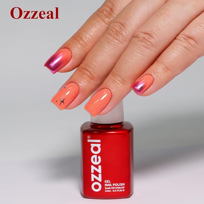 Pastel Gel Polish, 0.5 Fl Oz Pastel Coral Gel Nail Polish Spring Summer Soak off LED UV Gel Nail Polish Art Starter Manicure Salon DIY Nail Gel Polish Design