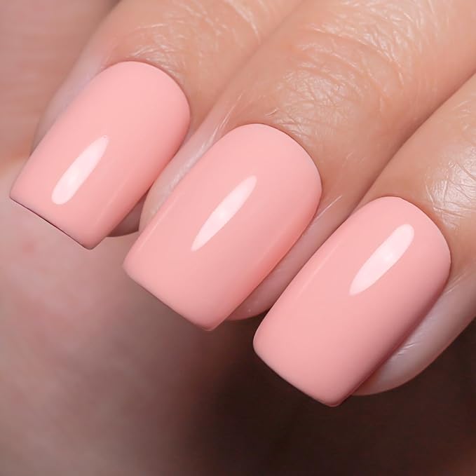 Gel Polish, 0.5 Fl Oz Nude Gel Nail Polish Light Pink Spring Summer Soak off LED UV Gel Nail Polish Art Starter Manicure Salon DIY Nail Gel Polish
