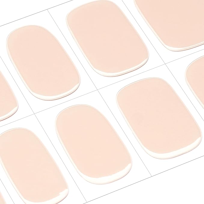 DANNI & TONI Semi Cured Gel Nail Strips Nude (Gentle Nude) Skin Toned Gel Nail Wraps 28 Stickers
