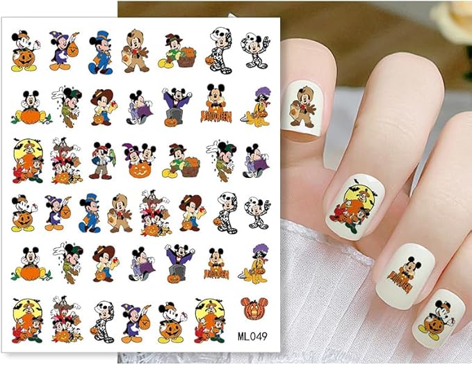 8 Sheets Laser Halloween Nail Art Stickers Decals Cute Ghost Cartoon Self Adhesive Nail Design Supply Laser Pumpkin Ghost Nail Stickers for Women Girls DIY Manicure Halloween Nail Decals Decoration