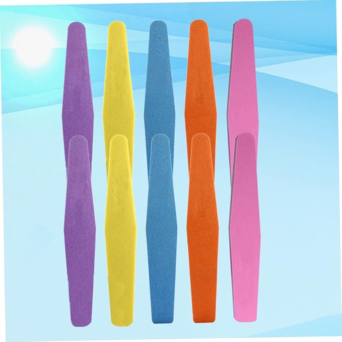 10pcs Clips for Weave Cute Travel Bottles Thick Sandpaper Scrub Strips Ceramic Cosmetic Jars Frosted Strip Manicure Tools Sponge File Block Sandpaper Repair Nail Grinding Stick