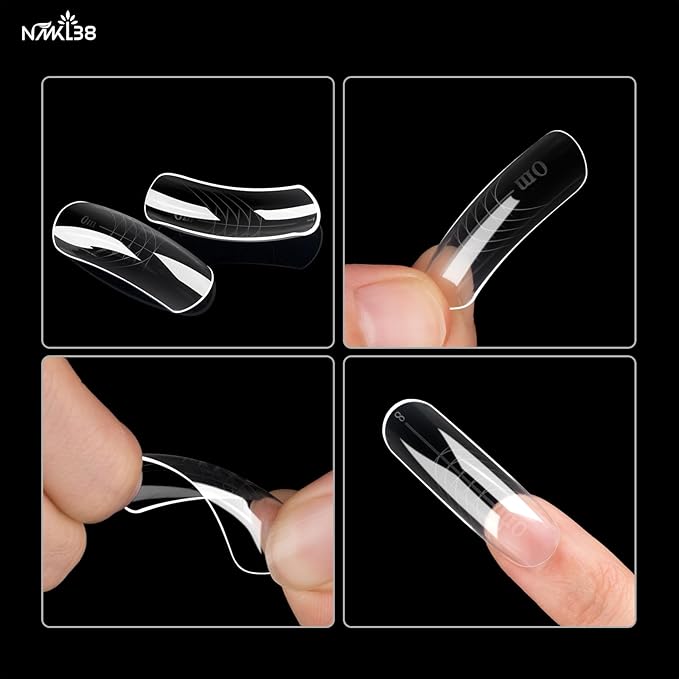 NMKL38 150Pcs Dual Forms Full Cover Nail Tips Upper Arched Extension Mold