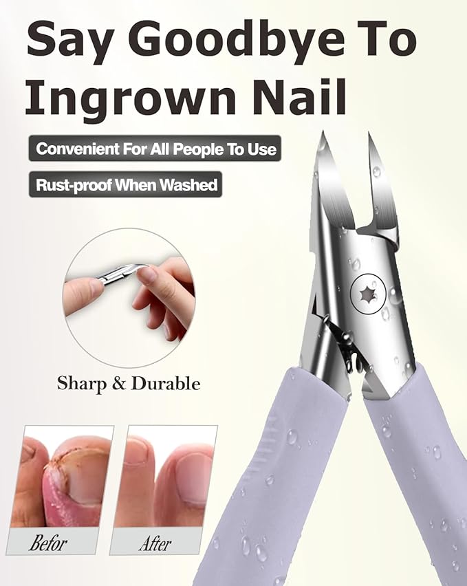 Toenail Clippers for Ingrown & Thick & Hard Nails - Ingrown Toenail Clippers for Men Women Seniors - Fingernail Toe Nail Clippers with Sharp Blades/Effort-Saving Spring/Long Non-Slip Handle Design