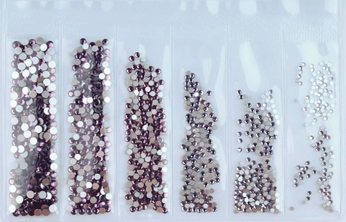 7200 Pieces(6 Grid)5 Pack of Nail Art Rhinestone Decoration Style4
