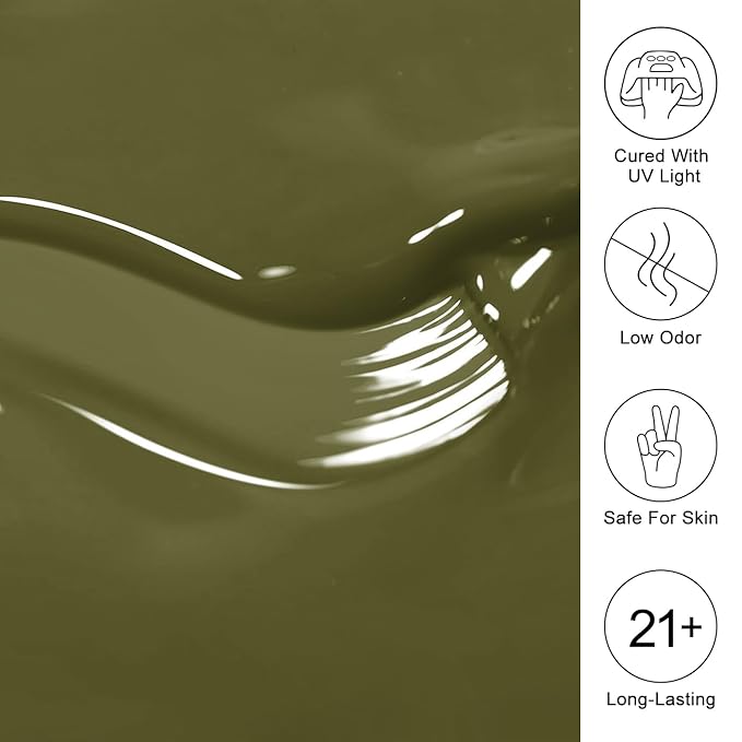 Imtiti 10ML Olive Green Gel Polish Soak Off LED UV Nail Gel DIY at Home Salon Art Gift for Women 1PCS