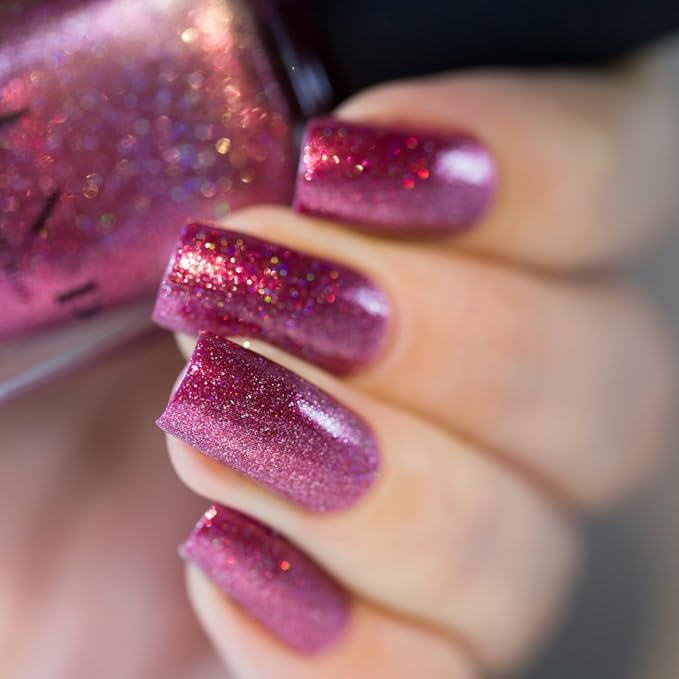 ILNP Velvet Rope - Dark Magenta Holographic Metallic Nail Polish