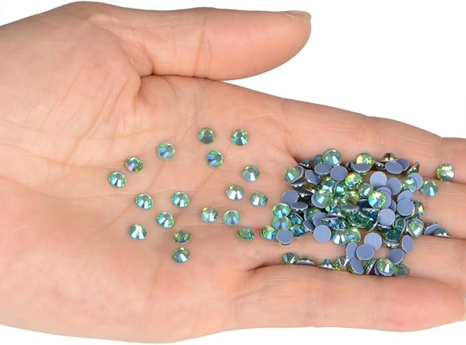 NCB 2880pcs Hotfix Rhinestones, Flatback Crystal Rhinestones for Crafts Clothes DIY Decoration (Peridot AB, SS8 2.4mm)