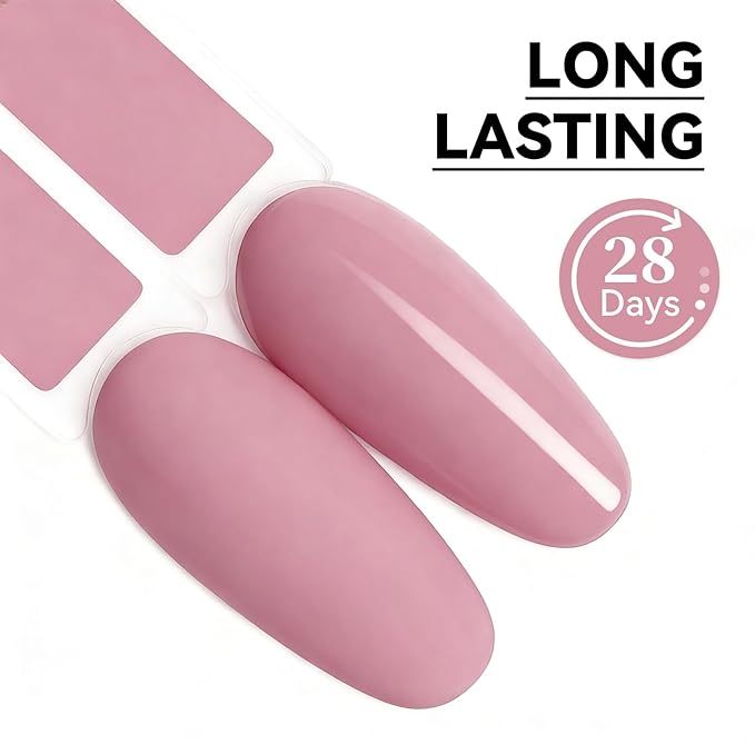 MEGIOR Mauve Pink Gel Nail Polish 0.5 Fl Oz Pink Soak Off UV LED Lamp Light Cure Gel Polish Kit for Salon and Nail Art Starter Manicure DIY at Home